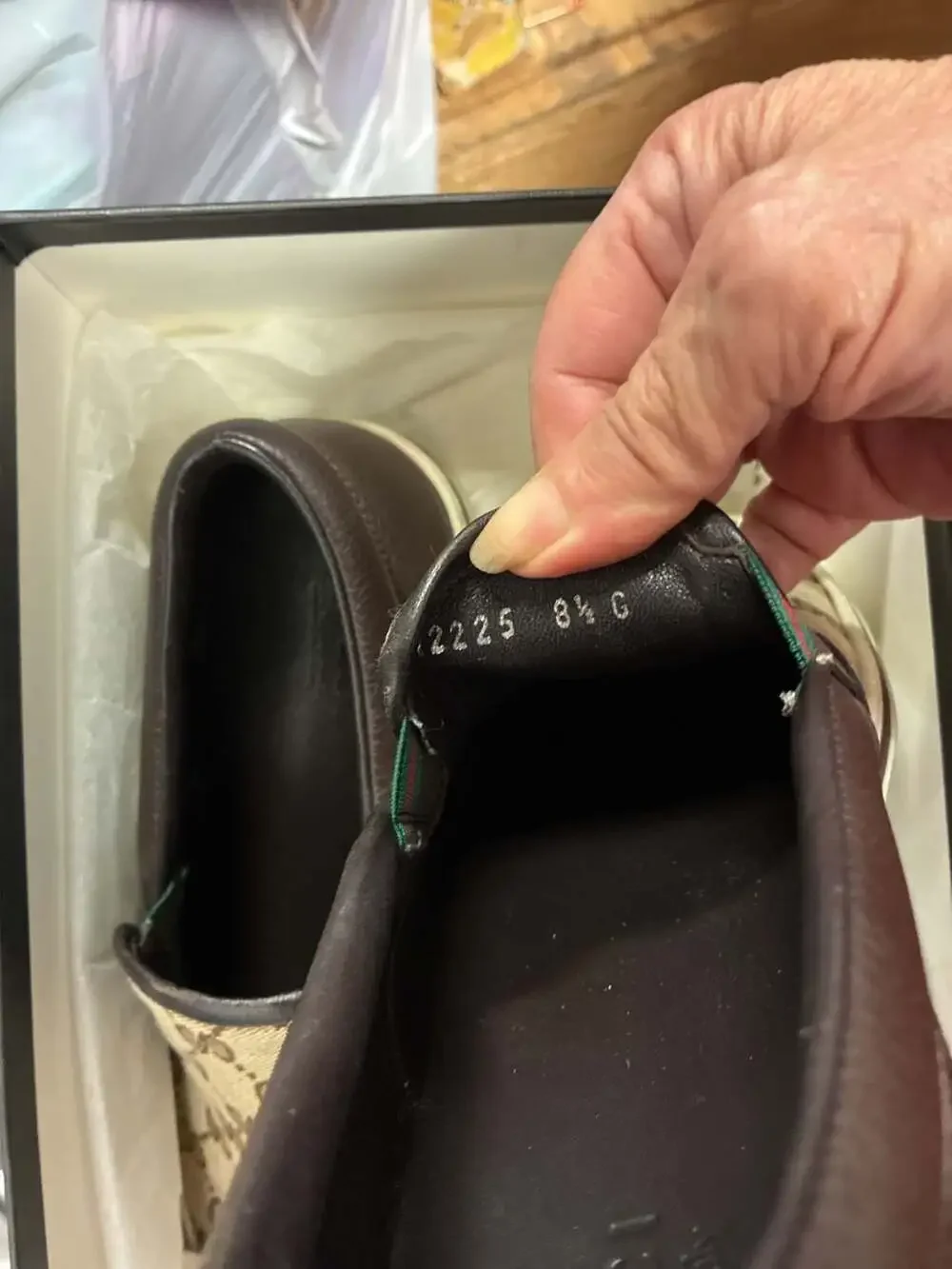 Gucci GG Supreme Canvas Slip-On Sneakers with Leather Trim